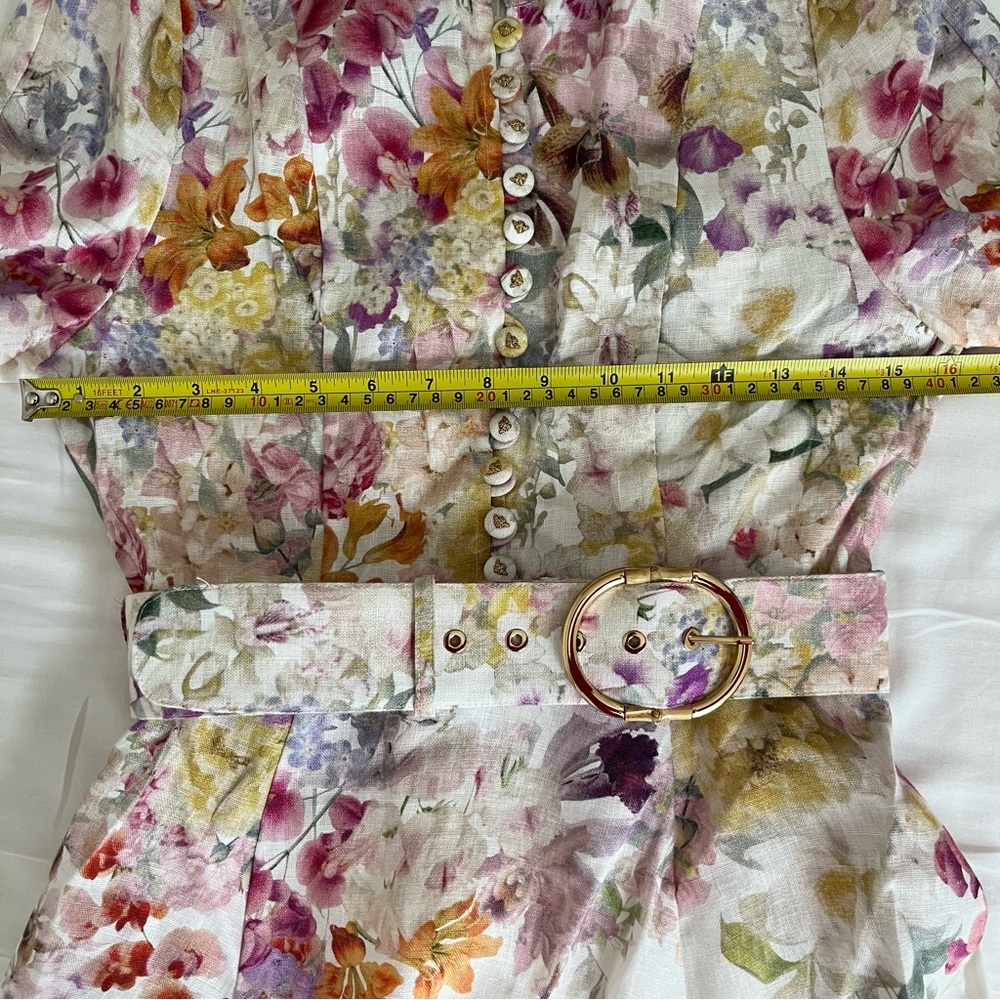NWT Zimmermann Natura Buttoned Mini Dress in Kaleidoscope Garden 1 - Picture 13 of 15